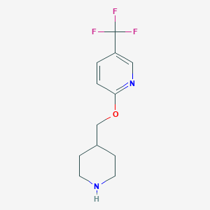 molecular formula C12H15F3N2O B1489345 2-(Piperidin-4-ylmethoxy)-5-(trifluoromethyl)pyridine CAS No. 1220180-44-8