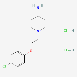 molecular formula C13H21Cl3N2O B1489349 1-[2-(4-Chlorophenoxy)ethyl]piperidin-4-amine dihydrochloride CAS No. 1334146-73-4