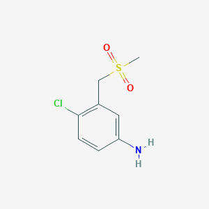 molecular formula C8H10ClNO2S B1489367 4-Chloro-3-(methanesulfonylmethyl)aniline CAS No. 1178024-93-5