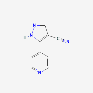 molecular formula C9H6N4 B1489368 3-(pyridin-4-yl)-1H-pyrazole-4-carbonitrile CAS No. 2098130-98-2