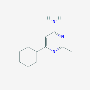molecular formula C11H17N3 B1489369 6-Cyclohexyl-2-methylpyrimidin-4-amine CAS No. 1412955-06-6
