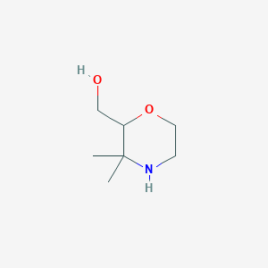 molecular formula C7H15NO2 B1489379 (3,3-Dimethylmorpholin-2-yl)methanol CAS No. 1781738-83-7