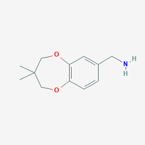 molecular formula C12H17NO2 B1489395 (3,3-dimethyl-3,4-dihydro-2H-benzo[b][1,4]dioxepin-7-yl)methanamine CAS No. 1554433-67-8