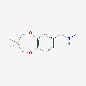 molecular formula C13H19NO2 B1489397 1-(3,3-dimethyl-3,4-dihydro-2H-benzo[b][1,4]dioxepin-7-yl)-N-methylmethanamine CAS No. 2090315-06-1