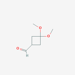 molecular formula C7H12O3 B1489398 3,3-Dimethoxycyclobutane-1-carbaldehyde CAS No. 1031334-86-7