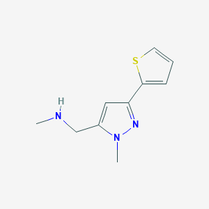 N-methyl-1-(1-methyl-3-(thiophen-2-yl)-1H-pyrazol-5-yl)methanamine
