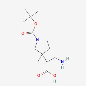molecular formula C13H22N2O4 B1489409 1-(Aminomethyl)-5-(tert-butoxycarbonyl)-5-azaspiro[2.4]heptane-1-carboxylic acid CAS No. 1783752-11-3