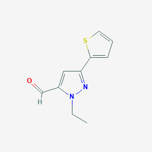 molecular formula C10H10N2OS B1489411 1-ethyl-3-(thiophen-2-yl)-1H-pyrazole-5-carbaldehyde CAS No. 1780416-35-4