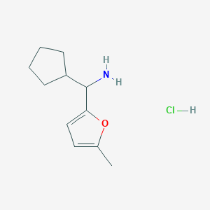 molecular formula C11H18ClNO B1489416 Cyclopentyl(5-methylfuran-2-yl)methanamine hydrochloride CAS No. 2098130-49-3