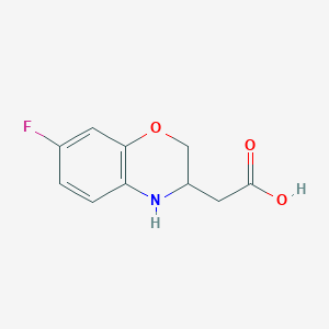 molecular formula C10H10FNO3 B1489417 2-(7-fluoro-3,4-dihydro-2H-benzo[b][1,4]oxazin-3-yl)acetic acid CAS No. 1780604-48-9