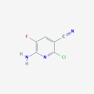 molecular formula C6H3ClFN3 B1489428 6-氨基-2-氯-5-氟烟腈 CAS No. 1448776-04-2