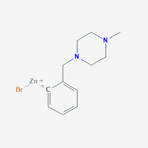 molecular formula C12H17BrN2Zn B14894299 2-[(4-MethylpiperaZino)methyl]phenylZinc bromide 