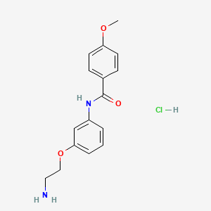 molecular formula C16H19ClN2O3 B1489432 N-[3-(2-aminoethoxy)phenyl]-4-methoxybenzamide hydrochloride CAS No. 1281182-46-4