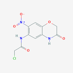 molecular formula C10H8ClN3O5 B1489434 2-chloro-N-(7-nitro-3-oxo-3,4-dihydro-2H-1,4-benzoxazin-6-yl)acetamide CAS No. 1306603-88-2