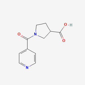 molecular formula C11H12N2O3 B1489456 1-(Pyridine-4-carbonyl)pyrrolidine-3-carboxylic acid CAS No. 1341734-97-1