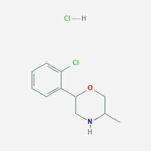 molecular formula C11H15Cl2NO B1489459 2-(2-Chlorophenyl)-5-methylmorpholine hydrochloride CAS No. 1311314-98-3