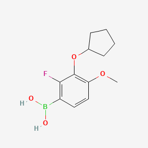 molecular formula C12H16BFO4 B1489464 3-(Cyclopentyloxy)-2-fluoro-4-methoxyphenylboronic acid CAS No. 1793003-66-3