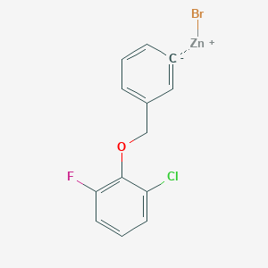 molecular formula C13H9BrClFOZn B14894645 3-[(2'-Chloro-6'-fluorophenoxy)methyl]phenylZinc bromide 