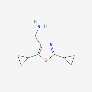 molecular formula C10H14N2O B1489465 (2,5-Dicyclopropyl-1,3-oxazol-4-yl)methanamine CAS No. 1353496-64-6