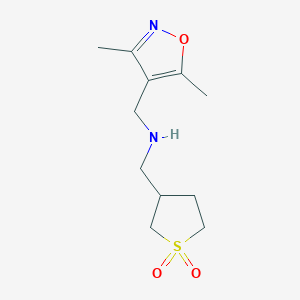 molecular formula C11H18N2O3S B14894809 3-((((3,5-Dimethylisoxazol-4-yl)methyl)amino)methyl)tetrahydrothiophene 1,1-dioxide 