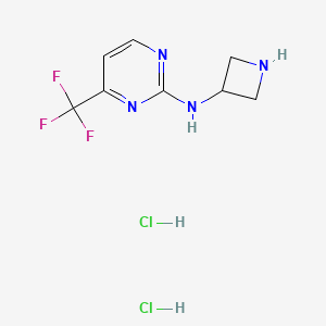 molecular formula C8H11Cl2F3N4 B1489511 N-(azetidin-3-yl)-4-(trifluoromethyl)pyrimidin-2-amine dihydrochloride CAS No. 2098129-38-3