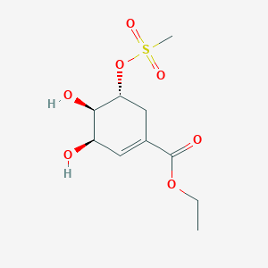 molecular formula C10H16O7S B148953 ethyl (3R,4R,5R)-3,4-dihydroxy-5-methylsulfonyloxycyclohexene-1-carboxylate CAS No. 220626-12-0