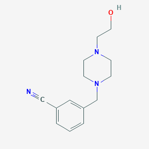 molecular formula C14H19N3O B14895668 3-((4-(2-Hydroxyethyl)piperazin-1-yl)methyl)benzonitrile 