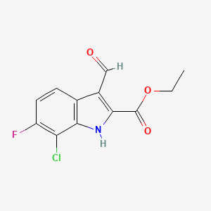 molecular formula C12H9ClFNO3 B1489571 Ethyl 7-chloro-6-fluoro-3-formyl-1H-indole-2-carboxylate CAS No. 1360954-68-2
