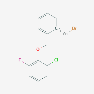 molecular formula C13H9BrClFOZn B14895713 2-[(2'-Chloro-6'-fluorophenoxy)methyl]phenylZinc bromide 