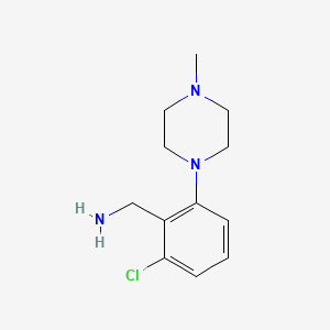 molecular formula C12H18ClN3 B1489575 [2-Chloro-6-(4-methylpiperazin-1-yl)phenyl]methanamine CAS No. 1037161-38-8