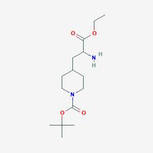 molecular formula C15H28N2O4 B14895804 Tert-butyl 4-(2-amino-3-ethoxy-3-oxopropyl)piperidine-1-carboxylate 