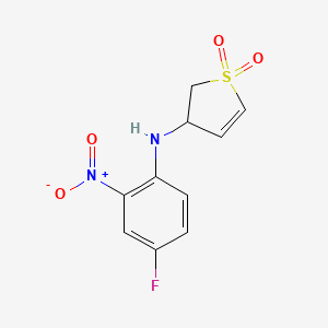 molecular formula C10H9FN2O4S B14895881 3-((4-Fluoro-2-nitrophenyl)amino)-2,3-dihydrothiophene 1,1-dioxide 