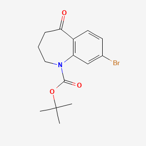 molecular formula C15H18BrNO3 B14895913 tert-Butyl 8-bromo-5-oxo-2,3,4,5-tetrahydro-1H-benzo[b]azepine-1-carboxylate 