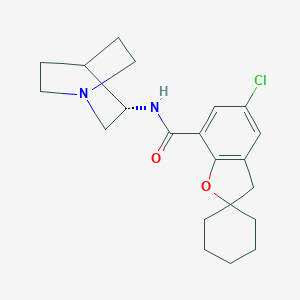 molecular formula C21H27ClN2O2 B148960 N-(1-azabicyclo(2.2.2)-oct-3-yl)-5-chlorospiro(benzofuran-2(3H),1'-cyclohexane)-7-carboxamide CAS No. 138663-21-5