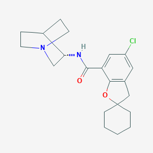 molecular formula C21H27ClN2O2 B148960 N-[(3S)-1-azabicyclo[2.2.2]octan-3-yl]-5-chlorospiro[3H-1-benzofuran-2,1'-cyclohexane]-7-carboxamide CAS No. 138663-21-5