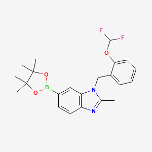 molecular formula C22H25BF2N2O3 B1489603 1-[2-(Difluoromethoxy)benzyl]-2-methyl-6-(4,4,5,5-tetramethyl-1,3,2-dioxaborolan-2-yl)-1H-benzimidazole CAS No. 1515924-46-5
