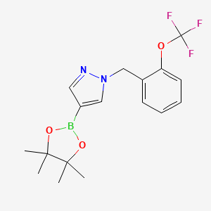 molecular formula C17H20BF3N2O3 B1489604 4-(4,4,5,5-Tetramethyl-1,3,2-dioxaborolan-2-yl)-1-(2-(trifluoromethoxy)benzyl)-1H-pyrazole CAS No. 1604036-79-4