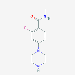 molecular formula C12H16FN3O B1489605 2-Fluoro-N-methyl-4-piperazin-1-yl-benzamide CAS No. 2055359-70-9