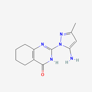 molecular formula C12H15N5O B1489612 2-(5-amino-3-methyl-1H-pyrazol-1-yl)-5,6,7,8-tetrahydroquinazolin-4(3H)-one CAS No. 1170087-35-0