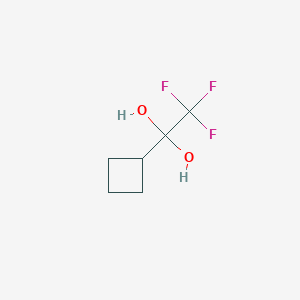 molecular formula C6H9F3O2 B1489614 1-Cyclobutyl-2,2,2-trifluoroethane-1,1-diol CAS No. 2244721-26-2