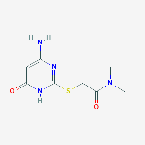molecular formula C8H12N4O2S B1489621 2-[(4-Amino-6-hydroxy-2-pyrimidinyl)thio]-N,N-dimethylacetamide CAS No. 571922-95-7