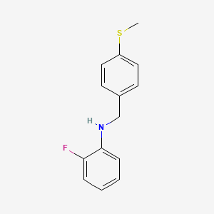 molecular formula C14H14FNS B14896307 2-Fluoro-N-(4-(methylthio)benzyl)aniline 