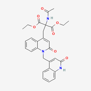 molecular formula C29H29N3O7 B14896312 Diethyl 2-acetamido-2-((2-oxo-1-((2-oxo-1,2-dihydroquinolin-4-yl)methyl)-1,2-dihydroquinolin-4-yl)methyl)malonate 