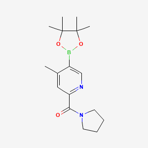 molecular formula C17H25BN2O3 B1489634 [4-Methyl-5-(4,4,5,5-tetramethyl-[1,3,2]dioxaborolan-2-yl)-pyridin-2-yl]-pyrrolidin-1-yl-methanone CAS No. 1951411-69-0