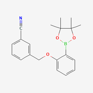 molecular formula C20H22BNO3 B1489637 3-[2-(4,4,5,5-Tetramethyl-[1,3,2]dioxaborolan-2-yl)-phenoxymethyl]-benzonitrile CAS No. 2246644-38-0