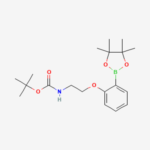 molecular formula C19H30BNO5 B1489638 2-[2-(4,4,5,5-Tetramethyl-[1,3,2]dioxaborolan-2-yl)-phenoxy]-ethyl-carbamic acid tert-butyl ester CAS No. 1808251-82-2