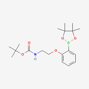 {2-[2-(4,4,5,5-Tetramethyl-[1,3,2]dioxaborolan-2-yl)-phenoxy]-ethyl}-carbamic acid tert-butyl ester
