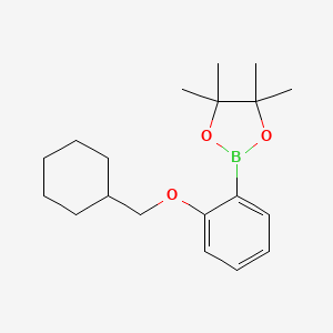 molecular formula C19H29BO3 B1489645 2-(2-Cyclohexylmethoxyphenyl)-4,4,5,5-tetramethyl-[1,3,2]dioxaborolane CAS No. 2246563-65-3