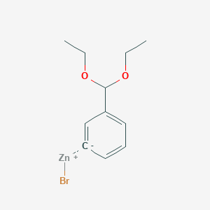 molecular formula C11H15BrO2Zn B14896501 3-(Diethoxymethyl)phenylZinc bromide 
