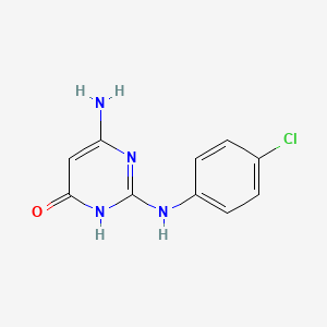 molecular formula C10H9ClN4O B1489655 6-amino-2-[(4-chlorophenyl)amino]pyrimidin-4(3H)-one CAS No. 103263-80-5